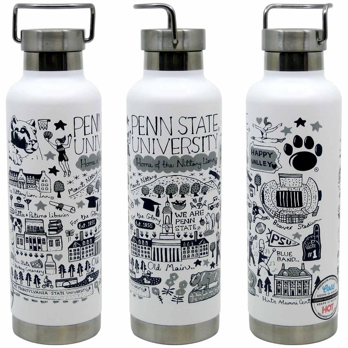 Water Bottle Julia Gash Illustrated Penn State University 24oz